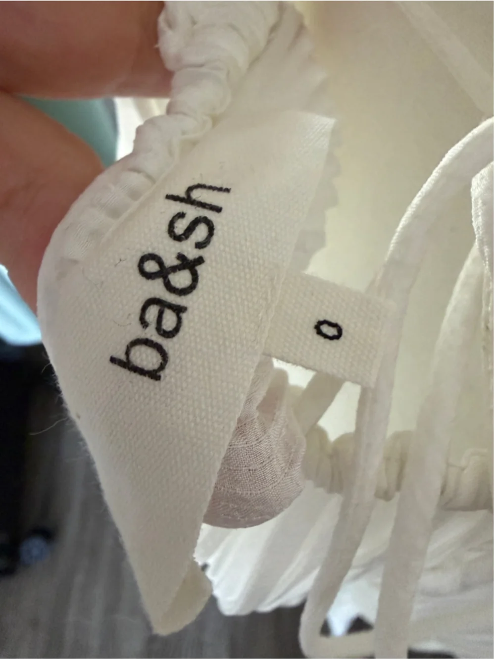 ba&sh Wasta Tiered Pleated Maxi Dress White Bridal Open Back Gold Ring NWOT Sm - Picture 7 of 8